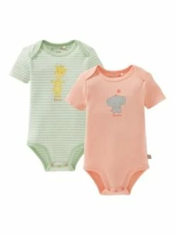 Aktion 🤩 Bekleidung Bornino 2er-Pack Bodys Kurzarm Elefant Giraffe In Mehrfarbig Günstig Kaufen 🎁