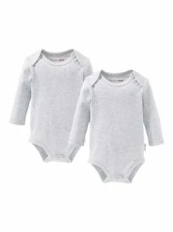 Am billigsten 👏 Bekleidung Bornino 2er-Pack Bodys Langarm In Grau Günstig Kaufen 🔔