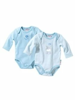 Neu 🌟 Bekleidung Bornino 2er-Pack Bodys Langarm In Hellblau Günstig Kaufen 🔔