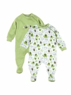 Angebote ✔️ Bekleidung Bornino 2er-Pack Schlafoveralls Elefant In Grün Günstig Kaufen 🎁