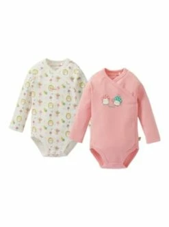 Budget 😀 Bekleidung Bornino 2er-Pack Wickelbodys Langarm Waldtiere In Weiß Günstig Kaufen 😀