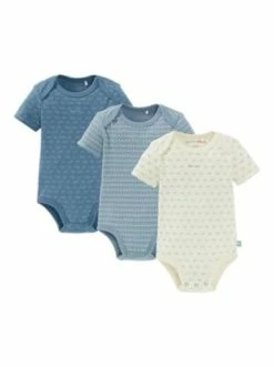 Budget 🤩 Bekleidung Bornino 3er-Pack Bodys Kurzarm In Blau Günstig Kaufen 🤩