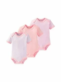 Coupon 🔔 Bekleidung Bornino 3er-Pack Bodys Kurzarm In Rosa Günstig Kaufen 🔥