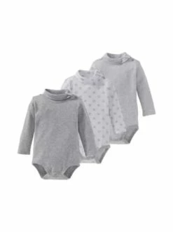 Auslauf 😀 Bekleidung Bornino 3er-Pack Bodys Langarm Mit Rollkragen In Grau Günstig Kaufen 🤩
