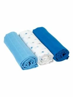 Brandneu ⭐ Pflege Bornino 3er-Pack Mullwindeln 80x80 Cm In Blau Günstig Kaufen 🥰