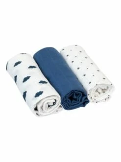 Angebote 👍 Pflege Bornino 3er-Pack Mullwindeln 80x80 Cm Wolken Und Sterne In Blau Günstig Kaufen 🧨