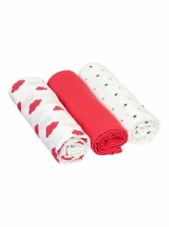 Blitzangebot 🧨 Pflege Bornino 3er-Pack Mullwindeln 80x80 Cm Wolken Und Sterne In Pink Günstig Kaufen 👍
