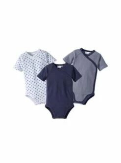 Rabatt 🛒 Bekleidung Bornino 3er-Pack Wickelbodys Kurzarm In Blau Günstig Kaufen 🤩
