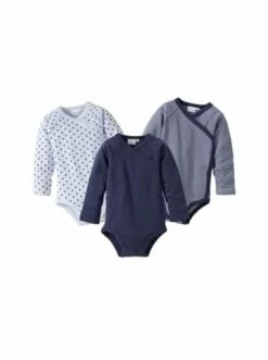 Bester Verkauf 🛒 Bekleidung Bornino 3er-Pack Wickelbodys Langarm In Blau Günstig Kaufen 🧨