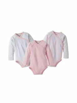 Neu 👏 Bekleidung Bornino 3er-Pack Wickelbodys Langarm In Rosa Günstig Kaufen ✨