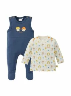 Bester Verkauf 👍 Bekleidung Bornino Strampler-Set Pilze In Blau Günstig Kaufen 🎁 -Günstiges bornino Geschäft bornino strampler set pilze in blau 2