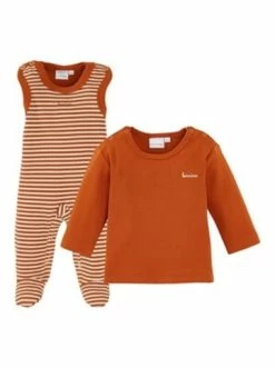 Coupon 😀 Bekleidung Bornino Strampler-Set Ringel In Orange Günstig Kaufen 😍 -Günstiges bornino Geschäft bornino strampler set ringel in orange 2